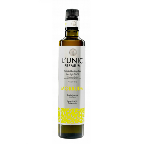 Extra Virgin Olive Oil Morruda Early Harvest L'Unic | Aceite de Oliva Virgen Extra Morruda Cosecha Temprana