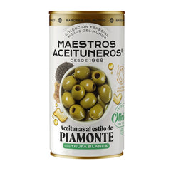 Piamonte (White Truffle) Style Olives Maestros A. 350g | Aceitunas Estilo Piamonte ( Trufa Blanca)  Maestros A. 350g