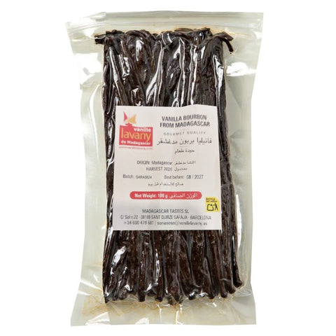 Vanilla Bourbon Madagascar Pods Lavany 100g Vacuum Bag | Vainas de Vainilla Bourbon de Madagascar Lavany 100g Bolsa al Vacío