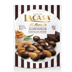 Dark Chocolate Almonds LACASA Lacasa 125g Bag | Almendras con Chocolate negro LACASA 125g