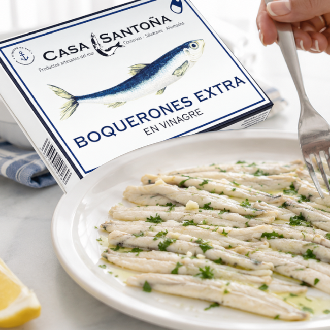 White Anchovies in Vinegar Extra — Casa Santona 100g