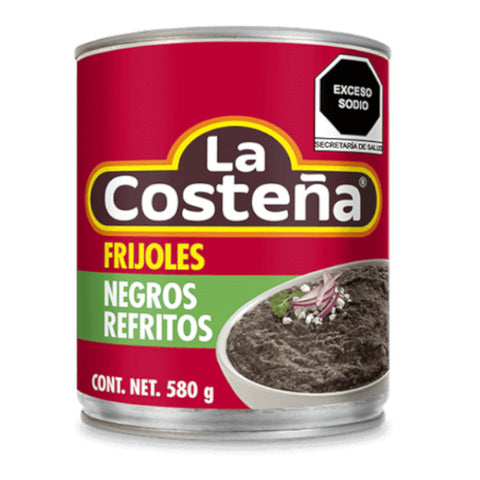 Refried Black Beans La Costena 580g Tin | Frijoles Negros Refritos La Costena 580g