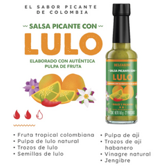 Hot & Sweet Sauce with Lulo Delcasino 165g | Ají Frutal Dulce Picante de Lulo Natural 165g